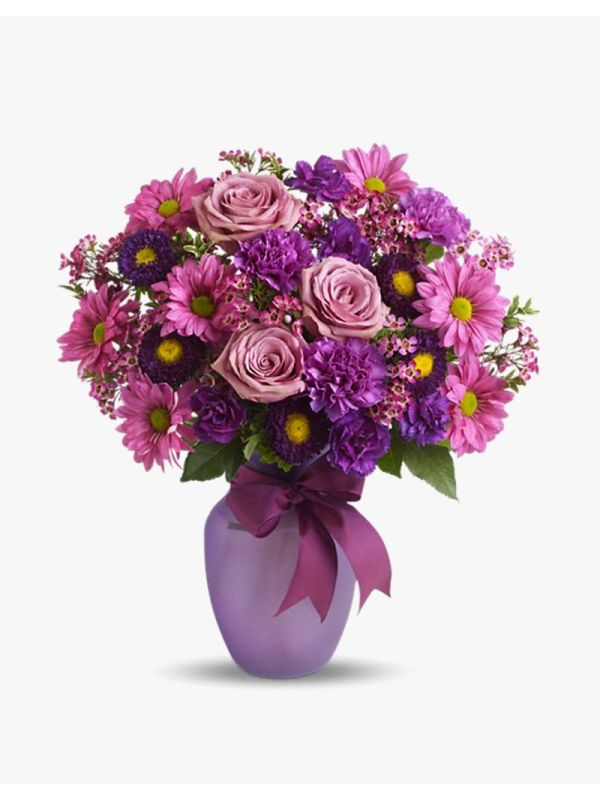 Basket filled with delicate flowers
