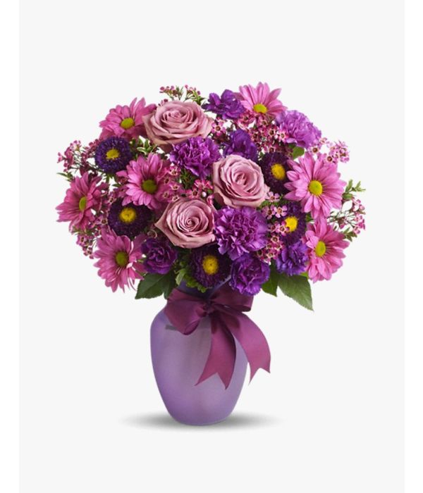 Basket filled with delicate flowers
