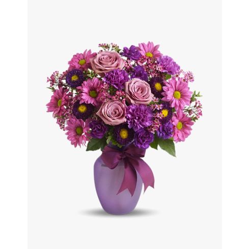 Basket filled with delicate flowers